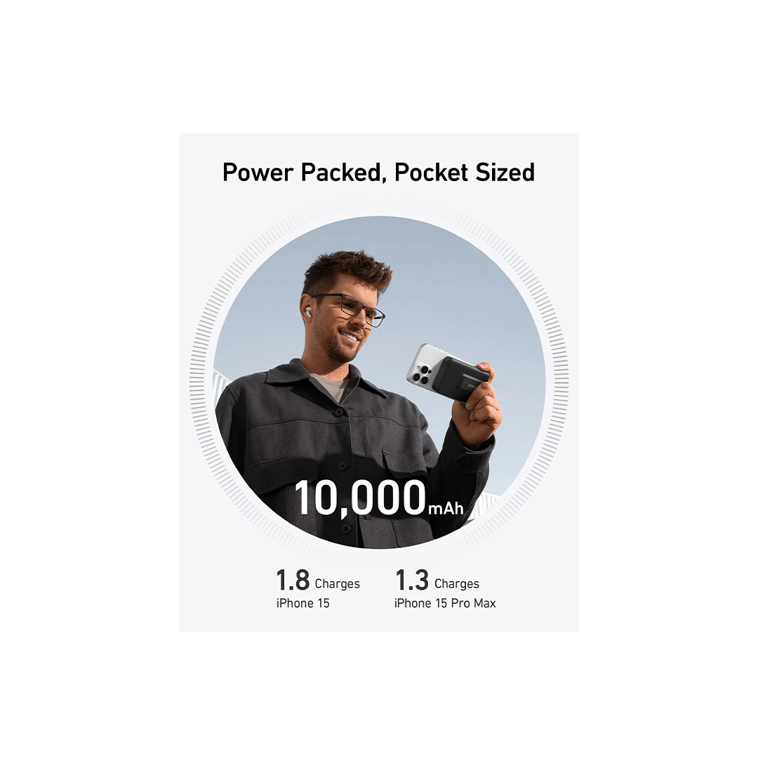 Anker MagGo 10,000 mAh (15W) Ultra-Fast MagSafe Power Bank - Black in Qatar Anker MagGo 10,000 mAh (15W) Ultra-Fast MagSafe Power Bank - Black in Qatar
